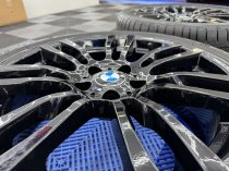 Used 19 Inch Genuine BMW Style 403 M Sport Alloy Wheels, Refurbished in Gloss Black, Wide Rear, Including Good Bridgestone Runflat Tyres, 5x120