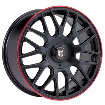 New 19 Inch Fox VR3 Alloy Wheels In Satin Black With Red Lip And Deeper 9″ Rear Option 5x120/112