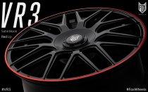 New 19 Inch Fox VR3 Alloy Wheels In Satin Black With Red Lip And Deeper 9" Rear Option 5x120/112