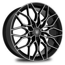 New 17 Inch Fox FX9 1000X Spoke Flow Forged Alloy Wheels In Gloss Black With Polished Face5x108