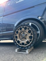 New 17 Inch Targa TG12-HD Heavy Duty Alloy Wheels in Matt Bronze with Matt Black Lip VW Transporter T5 T6 1250kg 5x120