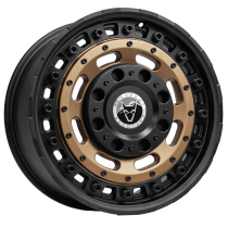 New 17 Inch Wolfrace Explorer Slotmag Alloy Wheels In Matt Black With Matt Bronze Center 1250kg VW Transporter T5 T6 5x120