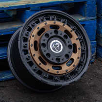 New 17 Inch Wolfrace Explorer Slotmag Alloy Wheels In Matt Black With Matt Bronze Center 1250kg VW Transporter T5 T6 5x120