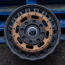 New 17 Inch Wolfrace Explorer Slotmag Alloy Wheels In Matt Black With Matt Bronze Center 1250kg VW Transporter T5 T6 5x120