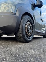 New 17 Inch Wolfrace Explorer Slotmag Alloy Wheels In Matt Black With Matt Green Center 1250kg Load, KIA PV5 Vans 5x114.3