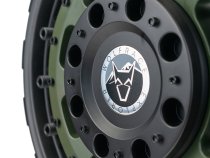 New 17 Inch Wolfrace Explorer Slotmag Alloy Wheels In Matt Black With Matt Green Center 1250kg Load, KIA PV5 Vans 5x114.3