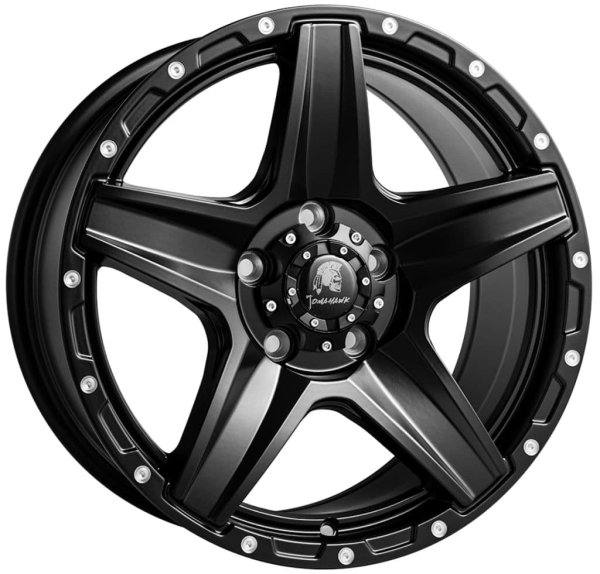 New 17 Inch Tomahawk Apache Alloy Wheels In Satin Black 1250kg VW Transporter T5 T6 5x120