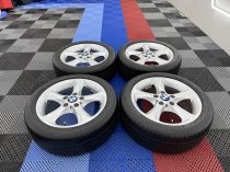 Used 17 Inch Genuine BMW Style 256 5 Spoke Alloy Wheels, Very Good Condition Inc Goodyear Runflat Tyres 5x120