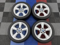 Used 17 Inch Genuine BMW Style 256 5 Spoke Alloy Wheels, Very Good Condition Inc Goodyear Runflat Tyres 5x120