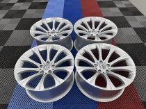 NEW 19 INCH 166 E60 5M STYLE ALLOY WHEELS IN SILVER WITH VERY DEEP CONCAVE 10" REARS 5x120
