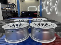 NEW 19 INCH 166 E60 5M STYLE ALLOY WHEELS IN SILVER WITH VERY DEEP CONCAVE 10" REARS 5x120
