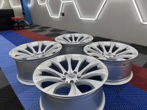 NEW 19 INCH 166 E60 5M STYLE ALLOY WHEELS IN SILVER WITH VERY DEEP CONCAVE 10" REARS 5x120