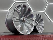 NEW 19 INCH 166 E60 5M STYLE ALLOY WHEELS IN SILVER WITH VERY DEEP CONCAVE 10" REARS 5x120