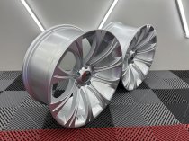 NEW 19 INCH 166 E60 5M STYLE ALLOY WHEELS IN SILVER WITH VERY DEEP CONCAVE 10" REARS 5x120