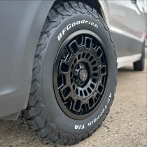 New 17 Inch AXE EX38 Alloy Wheels In Satin Black 1150kg VW Transporter T5 T6 5x120