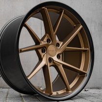 New 20 Inch Riviera RF1 Alloy Wheels in Matt Bronze and Gloss Black Lip, Deeper Concave 10" Rears 5x112