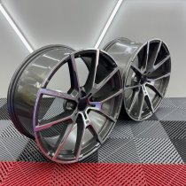 New 19 Inch Type 728 Alloy Wheels In Gunmetal With Machine Polished Face With Deeper Concave 9.5" Rear 5x112