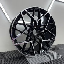 New 19 Inch Type 795 Alloy Wheels In Gloss Black With Machine Polished Face With Deeper Concave 9.5″ Rear 5x112