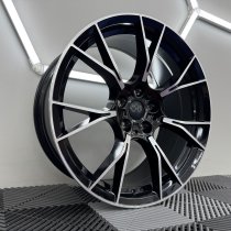 New 19 Inch Type 789 Alloy Wheels In Gloss Black With Machine Polished Face With Deeper Concave 9.5" Rear 5x112