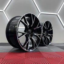 New 19 Inch Type 789 Alloy Wheels In Gloss Black With Machine Polished Face With Deeper Concave 9.5" Rear 5x112