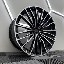New 20 Inch Type 729 Alloy Wheels In Gloss Black With Machine Polished Face And Deeper Concave 10″ Rear 5x112
