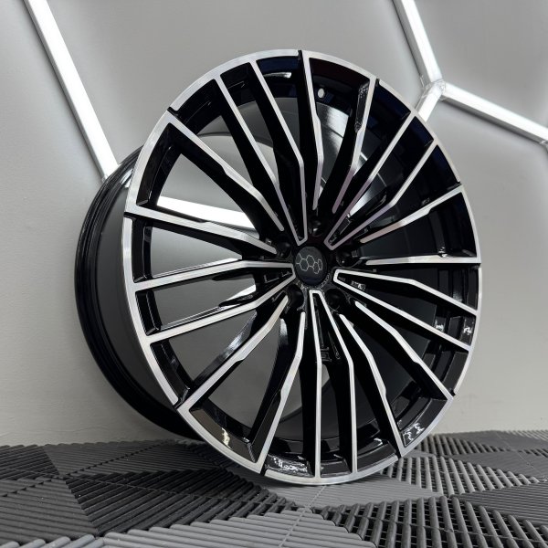 New 20 Inch Type 729 Alloy Wheels In Gloss Black With Machine Polished Face And Deeper Concave 10" Rear 5x112