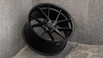 New 20 Inch Riviera RF1 Alloy Wheels in Matt Black with Gloss Black Lip, Deeper Concave 10" Rears 5x112