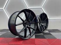 New 20 Inch Riviera RF1 Alloy Wheels in Matt Black with Gloss Black Lip, Deeper Concave 10" Rears 5x112