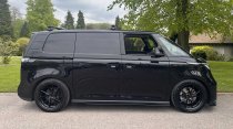 New 20 Inch Riviera RF1 Alloy Wheels in Matt Black with Gloss Black Lip, Deeper Concave 10" Rears 5x112