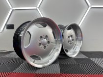 New 17 Inch AM Aero Monoblock Style Alloy Wheels In Silver With Polished Deep Dish, Deeper 9" Rear 5x112