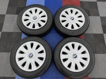 Used 16 Inch Genuine BMW Steel Wheels With New Hub Caps, From BMW F30 3 Series, As New Inc Full Tread Bridgestone Runflat Winter Tyres 5x120