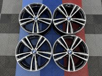 Used 19 Inch Genuine BMW Style 442 F30/31 M Double Spoke Alloy Wheels, Wide Rear, Fully Refurbished In Gloss Black With Polished Face 5x120