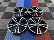 Used 19 Inch Genuine BMW Style 442 F30/31 M Double Spoke Alloy Wheels, Wide Rear, Fully Refurbished In Gloss Black With Polished Face 5x120