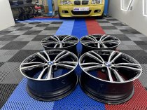 Used 19 Inch Genuine BMW Style 442 F30/31 M Double Spoke Alloy Wheels, Wide Rear, Fully Refurbished In Gloss Black With Polished Face 5x120