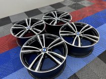 Used 19 Inch Genuine BMW Style 442 F30/31 M Double Spoke Alloy Wheels, Wide Rear, Fully Refurbished In Gloss Black With Polished Face 5x120