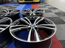 Used 19 Inch Genuine BMW Style 442 F30/31 M Double Spoke Alloy Wheels, Wide Rear, Fully Refurbished In Gloss Black With Polished Face 5x120