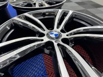 Used 19 Inch Genuine BMW Style 442 F30/31 M Double Spoke Alloy Wheels, Wide Rear, Fully Refurbished In Gloss Black With Polished Face 5x120