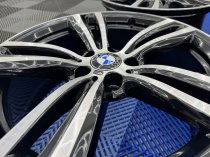 Used 19 Inch Genuine BMW Style 442 F30/31 M Double Spoke Alloy Wheels, Wide Rear, Fully Refurbished In Gloss Black With Polished Face 5x120