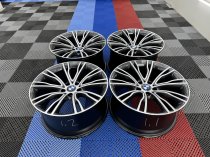 Used 20 Inch Genuine Style 551i F15 X5 Individual Alloy Wheels, Fully Refurbished In Orbit Grey With Polished Face, 11" Rear 5x120