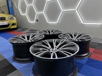 Used 20 Inch Genuine Style 551i F15 X5 Individual Alloy Wheels, Fully Refurbished In Orbit Grey With Polished Face, 11" Rear 5x120