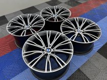 Used 20 Inch Genuine Style 551i F15 X5 Individual Alloy Wheels, Fully Refurbished In Orbit Grey With Polished Face, 11" Rear 5x120