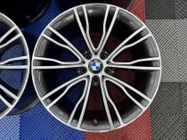 Used 20 Inch Genuine Style 551i F15 X5 Individual Alloy Wheels, Fully Refurbished In Orbit Grey With Polished Face, 11" Rear 5x120