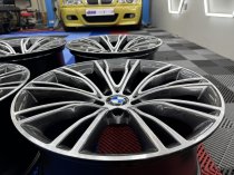 Used 20 Inch Genuine Style 551i F15 X5 Individual Alloy Wheels, Fully Refurbished In Orbit Grey With Polished Face, 11" Rear 5x120