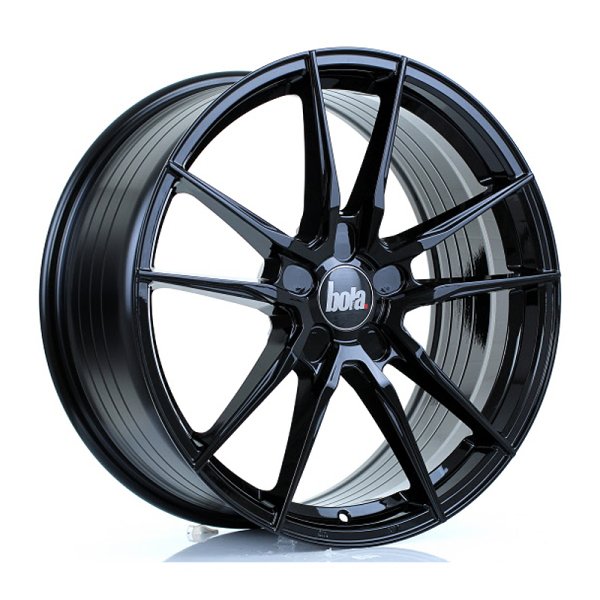 New 19 Inch Bola FLD Alloy Wheels In Gloss Black, Flow Formed, Wider Rear Option, BMW 5x120