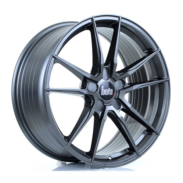 New 19 Inch Bola FLD Alloy Wheels In Gloss Gunmetal, Flow Formed, Wider Rear Option, BMW 5x120