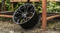 New 19 Inch BOLA FLF Alloy Wheels In Gloss Black Polished, Flow Formed, Wider Rear Option, BMW 5x120