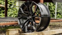 New 19 Inch BOLA FLF Alloy Wheels In Gloss Black Polished, Flow Formed, Wider Rear Option, BMW 5x120