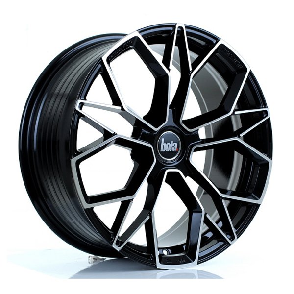 New 18 Inch Bola FLF Alloy Wheels In Gloss Black Polished, Flow Formed, Wider Rear Option, BMW 5x120