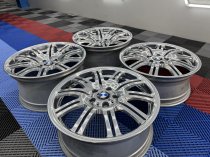 Used 19 Inch Genuine BMW Style 67M E46 M3 Alloy Wheels, Wide Rear, Recent Refurbished in Chrome powder 5x120
