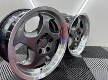 New 17 Inch Throwing Star M5 Style Alloy Wheels In Gunmetal With Polished Dish And Deeper 9" Rears 5x120